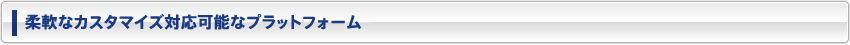 柔軟なカスタマイズ対応可能なプラットフォーム